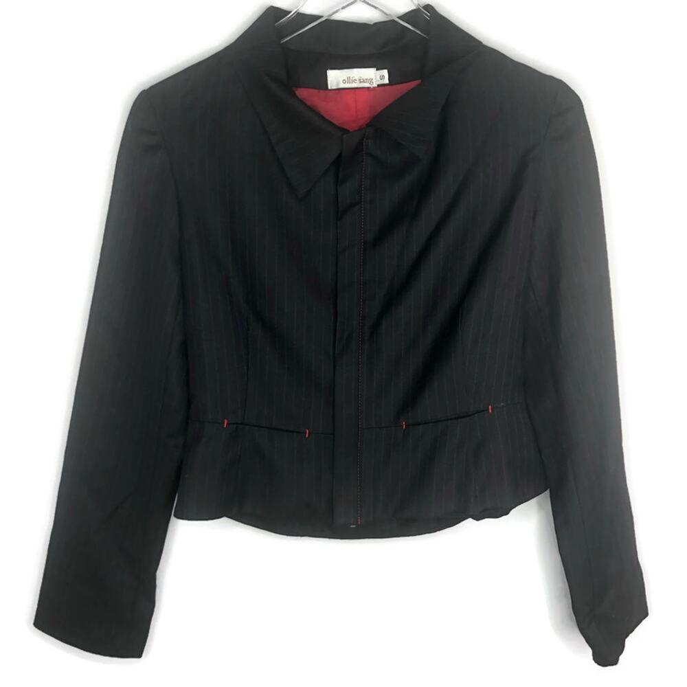 Ollie Sang Blazer Black Pinstripe with Back Design